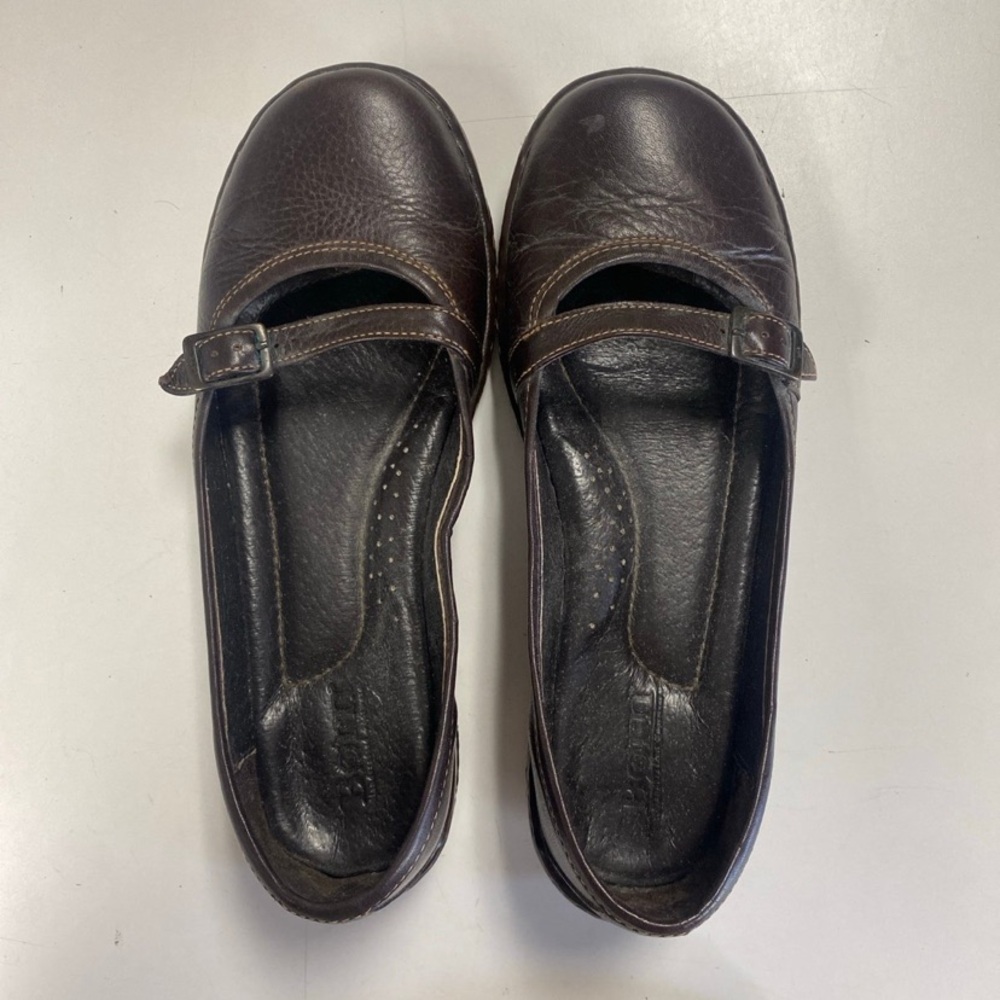 Born Brown Leather Mary Jane Shoes